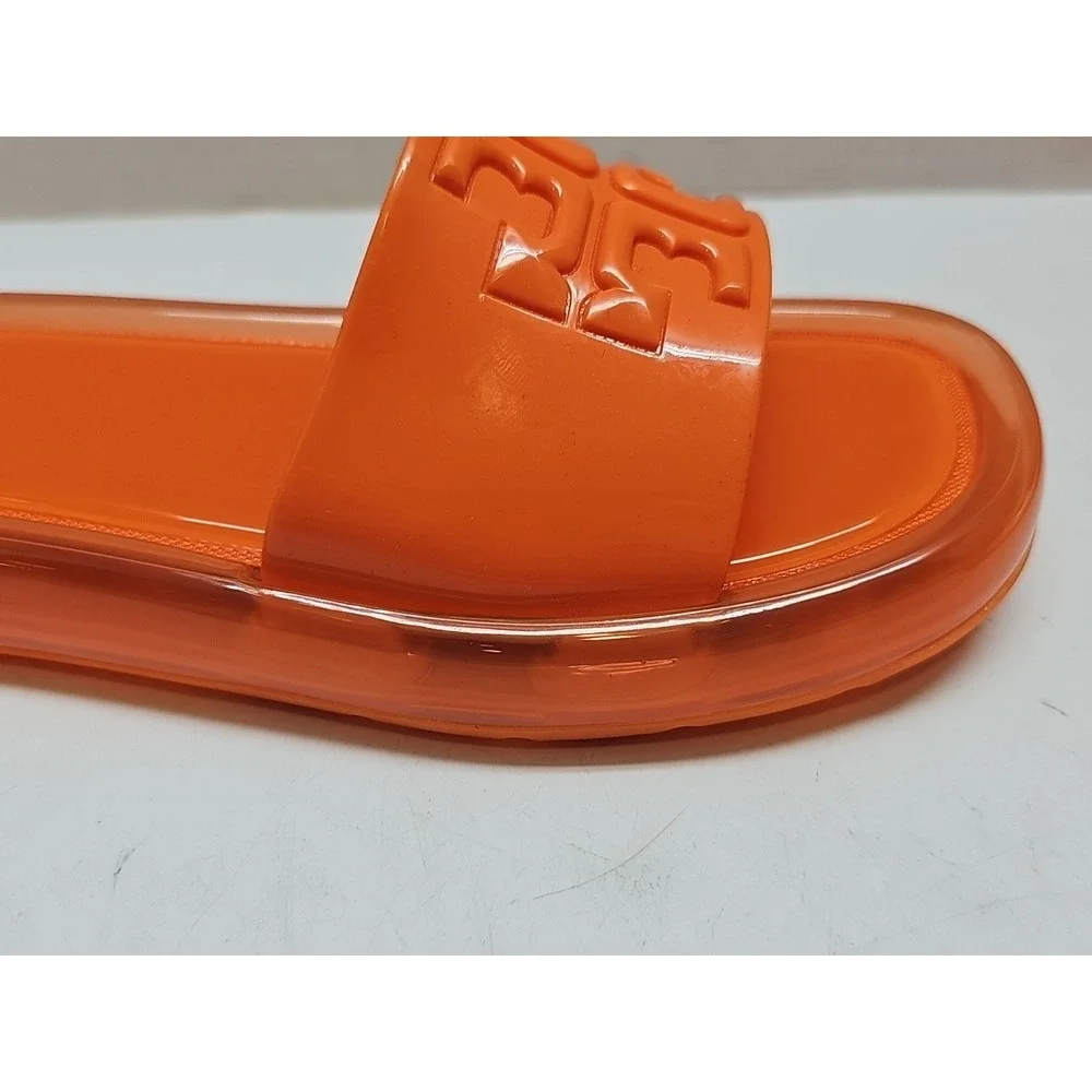 Tory Burch Bubble Jelly Slides Fluorescent Orange (Size 6B)